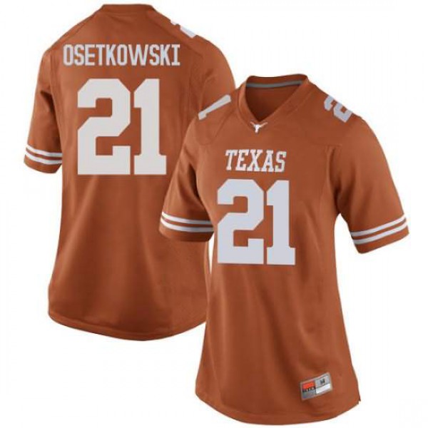 Women's University of Texas #21 Dylan Osetkowski Game Stitch Jersey Orange